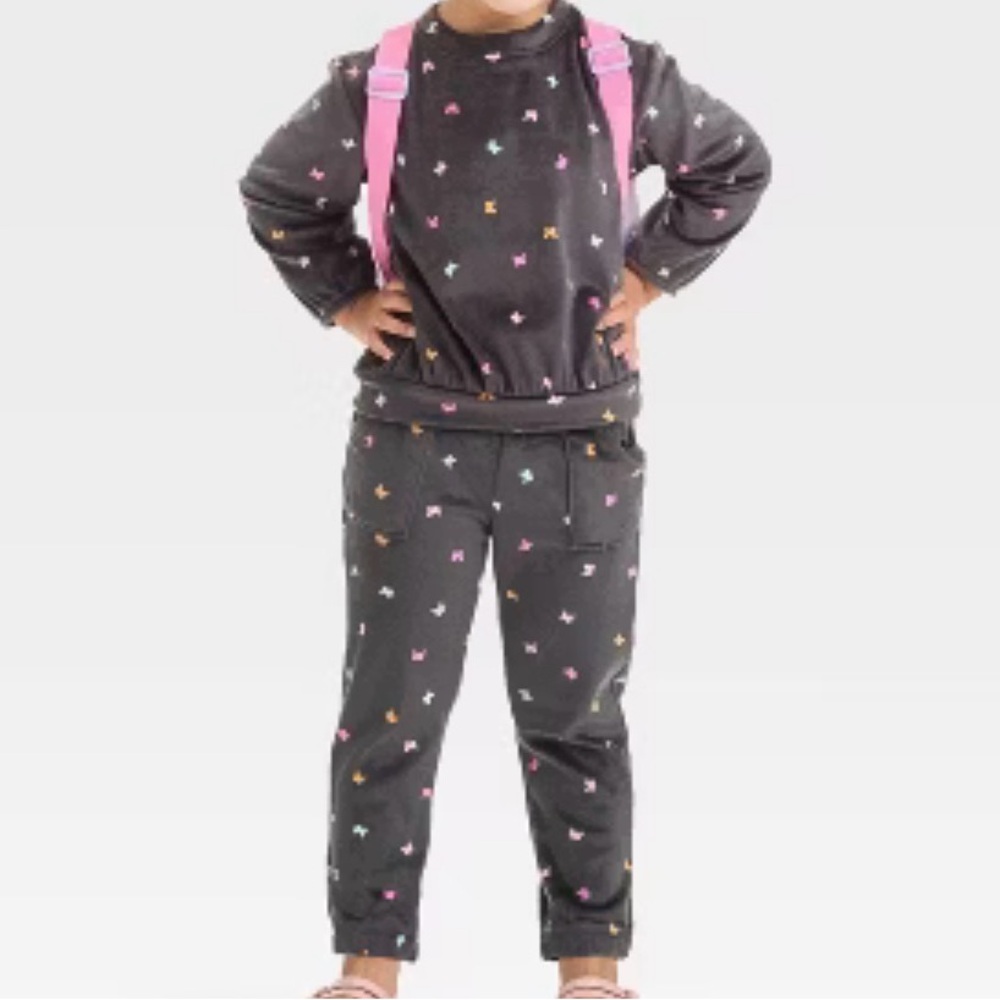 Butterfly Patterned Kids Sweatshirt